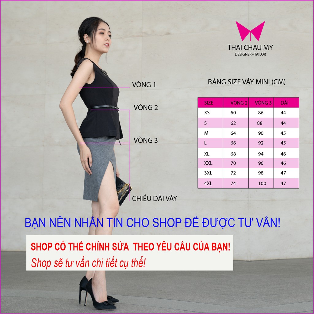CHÂN VÁY CỒNG SỞ THIẾT KẾ ôm body màu đen chân váy ngắn thời trang công sở Thái Châu Mỹ | BigBuy360 - bigbuy360.vn