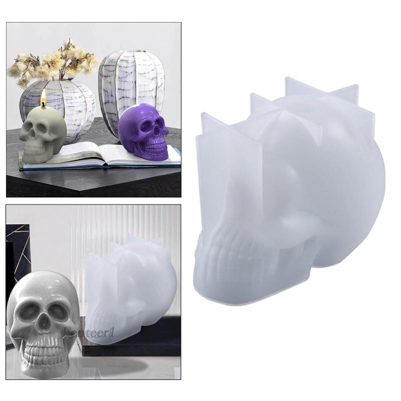 Khuôn Làm Nến Hình Đầu Lâu 3D Bằng Silicone Trang Trí Nội Thất DIY