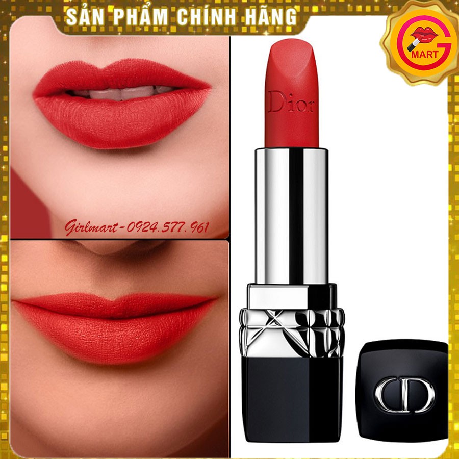 [SON XỊN] Son Dior Rouge 999 Matte Màu Đỏ Thuần