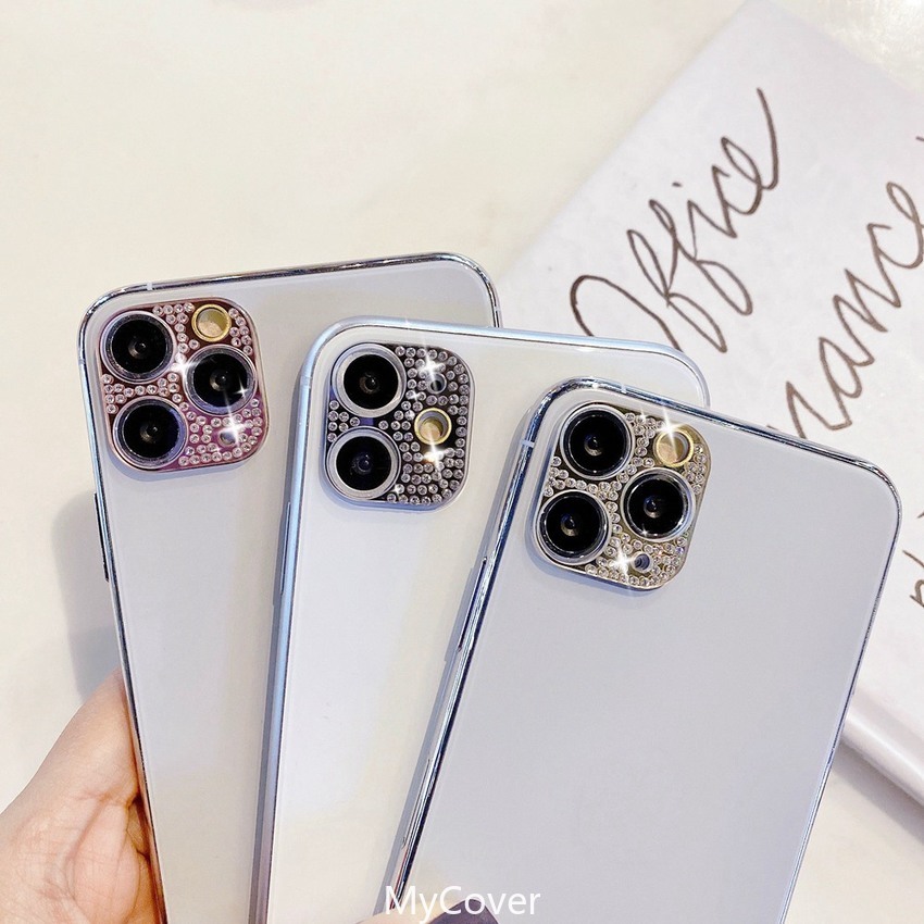 Miếng dán bảo vệ ống kính máy ảnh đính đá dành cho điện thoại iPhone 13 12 11 Pro Max
