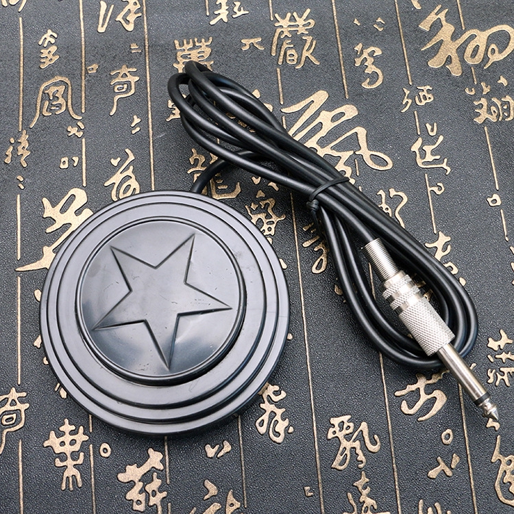 Bàn Đạp Nguồn Máy Xăm Hình Tròn Màu Đen