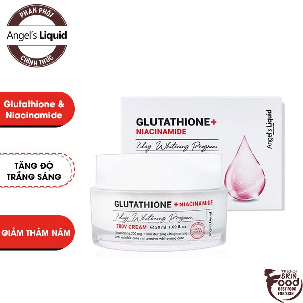 Kem Dưỡng Hỗ Trợ Giảm Thâm Nám Angel's Liquid Glutathione + Niacinamide 7Day Whitening Program 700 V-Cream 50ml