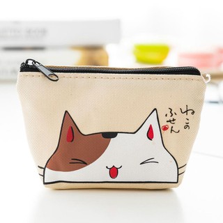 Ví tiền vải canvas in hình mèo con đáng yêu