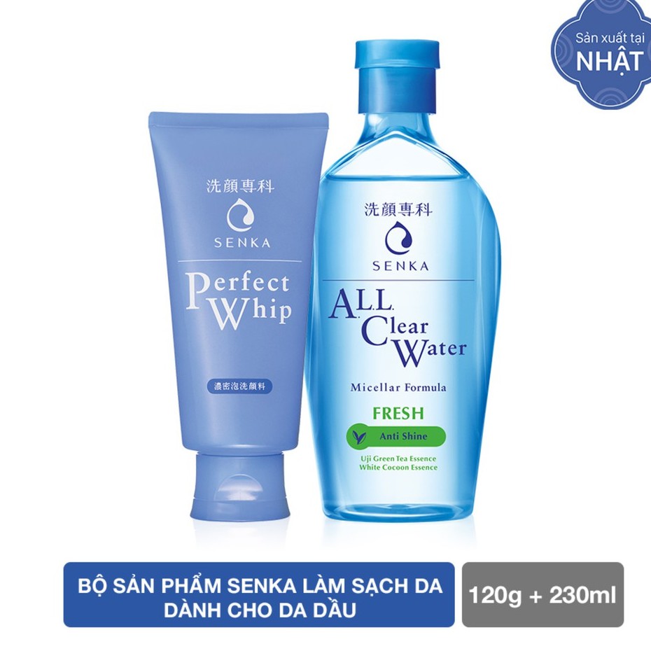 COMBO NƯỚC TẨY TRANG SENKA MICELLAR 230ml + SỮA RỮA MẶT SENKA 120g