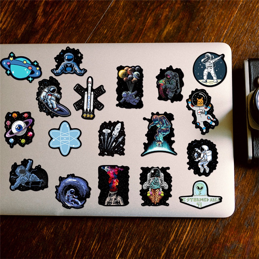 ❉ Outer Space Series 01 Classical Black &amp; White Stickers ❉ 50Pcs/Set DIY Fashion Waterproof Mixed Doodle Decals Stic