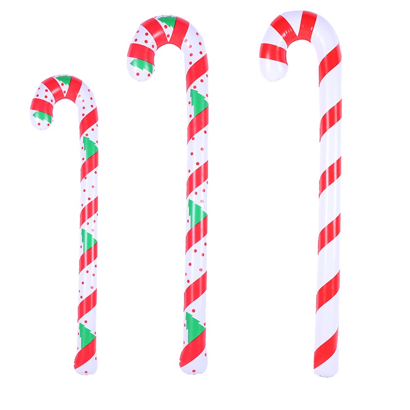 Inflatable Christmas Candy Cane Stick Balloons / Santa Crutches Balloon Decor for Xmas Decoration