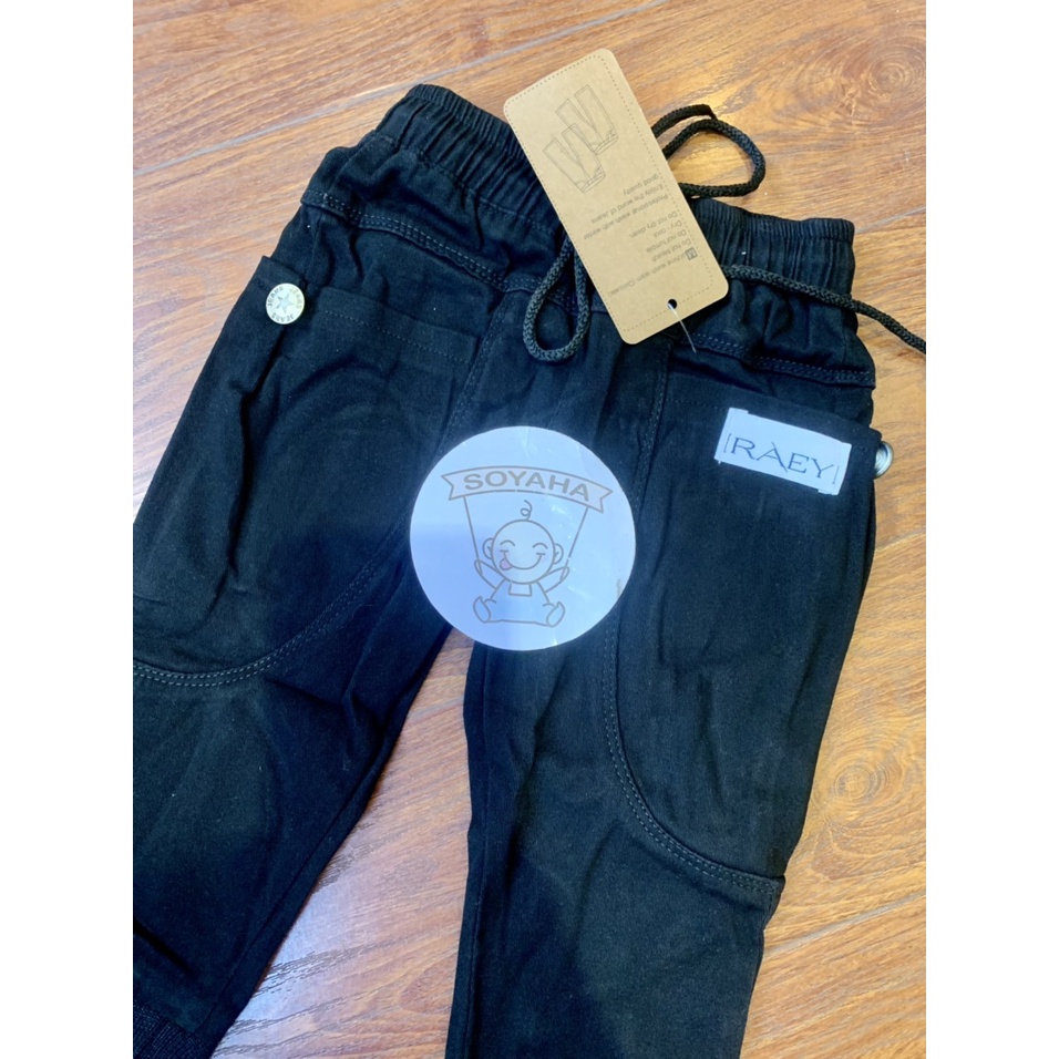 Quần Bé Trai Thu Đông Chất Kaki Mềm Túi Hộp Bo Ống Có Dây Rút Thời Trang