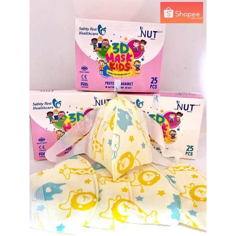 (shopee_plus) Khẩu trang 3D em bé NUT(hàng xuất khẩu độc quyền)