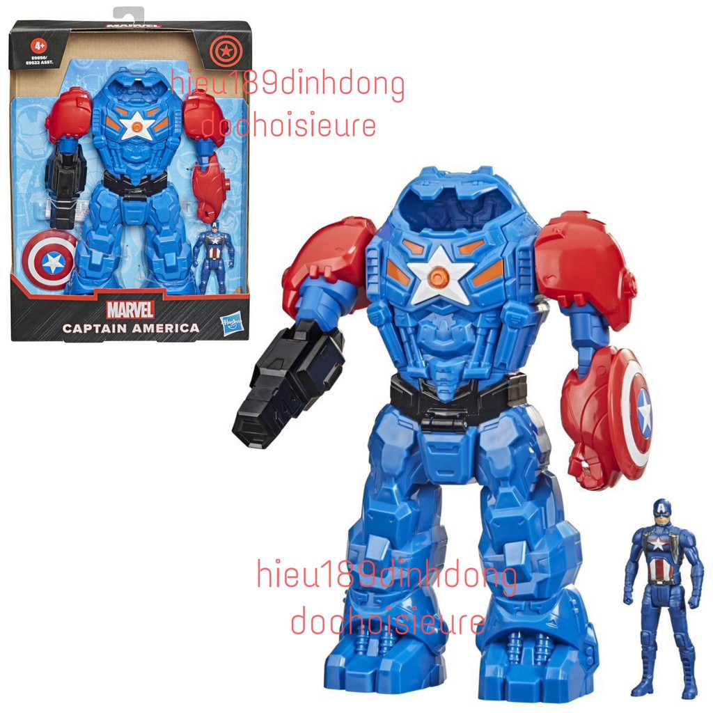 Đồ chơi mô hình mech strike Robot captain 2in1 của đội trưởng mỹ Marvel Avenger full box chính hãng hasbro