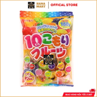 Kẹo trái cây Ribon tổng hợp 10 loại quả 180g
