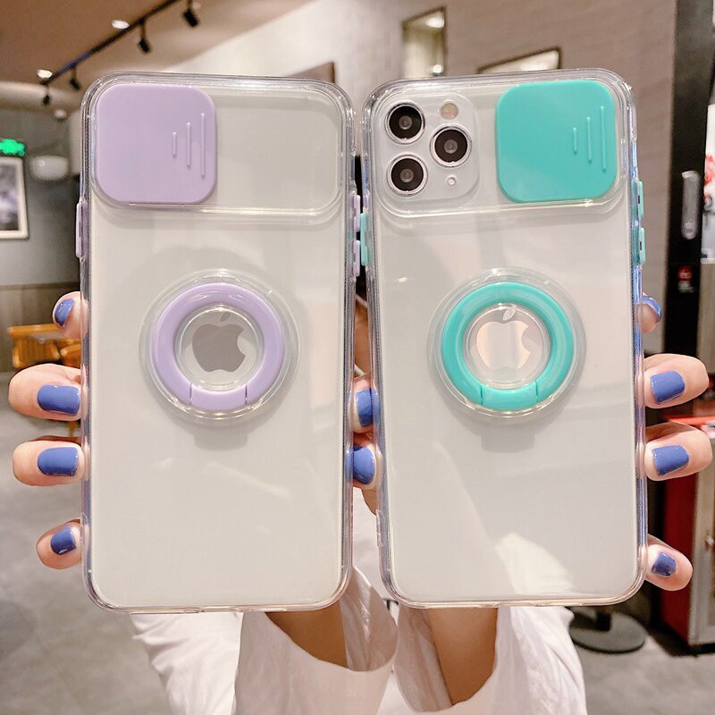 Ốp Điện Thoại Dẻo Trong Suốt Kèm Giá Đỡ Nhẫn Cho For iPhone 11 Pro Max 12 Pro Max 12 Mini X Xr Xs Max 7 8 Plus Se 2020