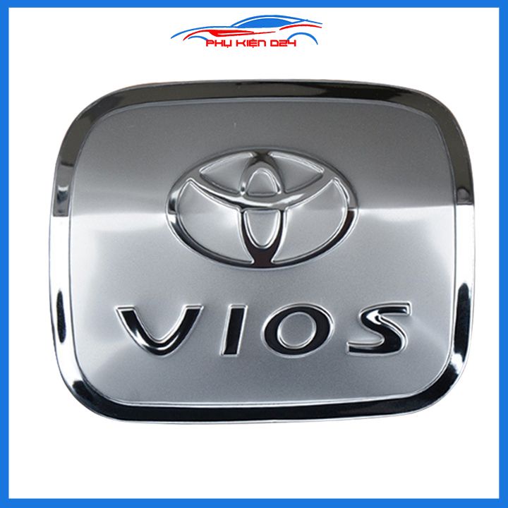 Ốp nắp bình xăng Vios 2008-2009-2010-2011-2012-2013 mạ crom chống trầy trang trí ô tô