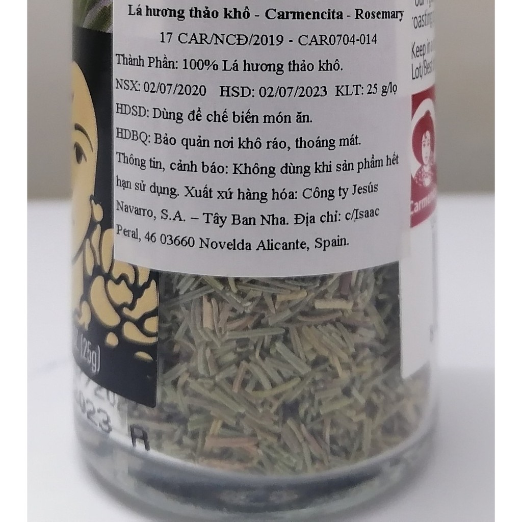 [25g – Rosemary] Lá hương thảo khô [Spain] CARMENCITA (cff-hk)