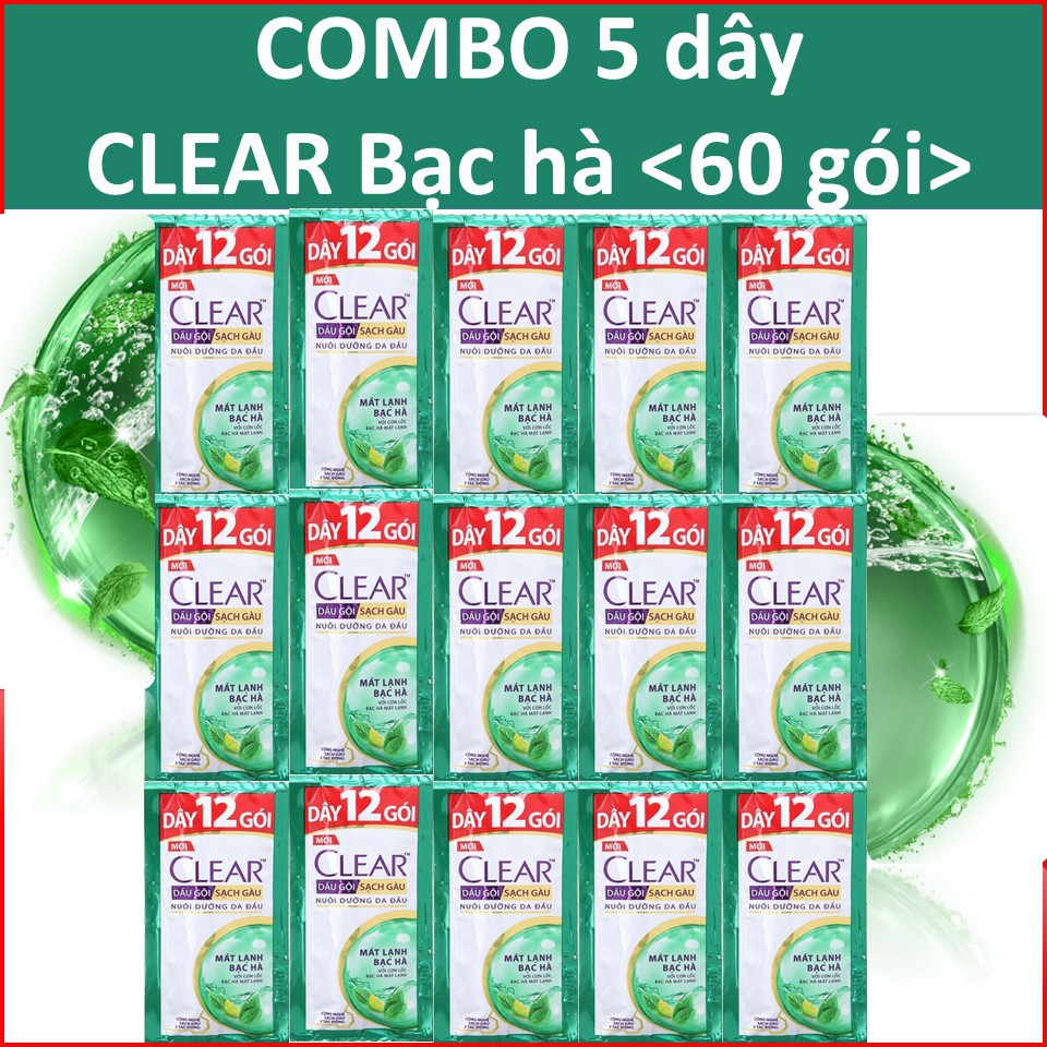 COMBO 5 dây Clear Bạc hà mát rượi dây 12 góix5