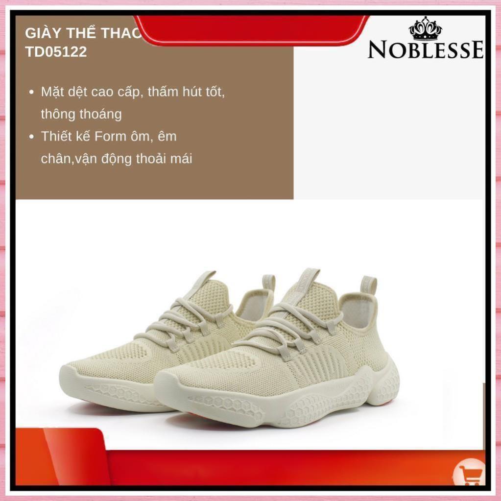 GIÀY THỂ THAO NAM  SNEAKER MÀU KEM CỔ THẤP THỜI TRANG CHÍNH HÃNG NOBLESSE TD05122