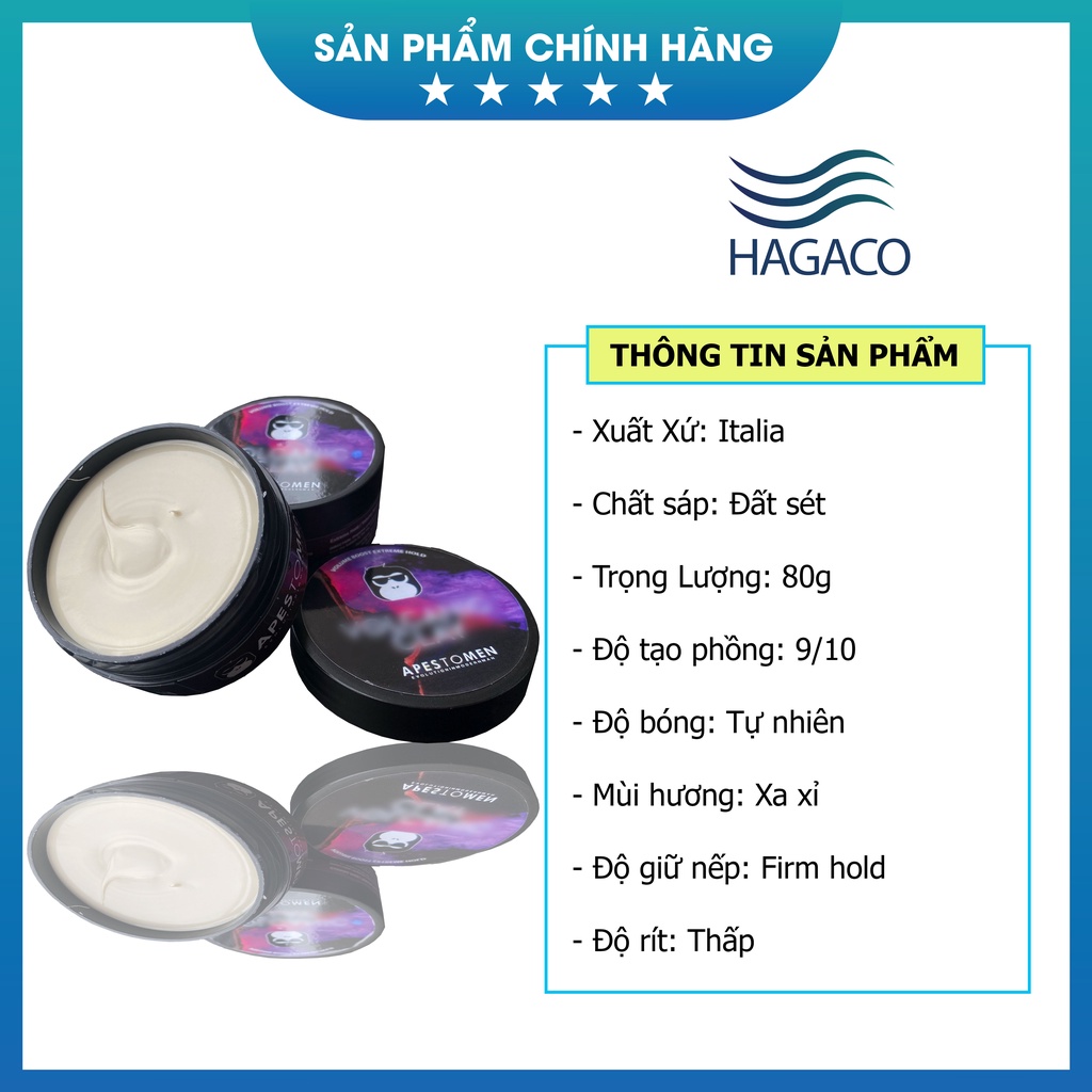 Sáp vuốt tóc tạo kiểu dành cho nam Volcanic Clay cao cấp MN01