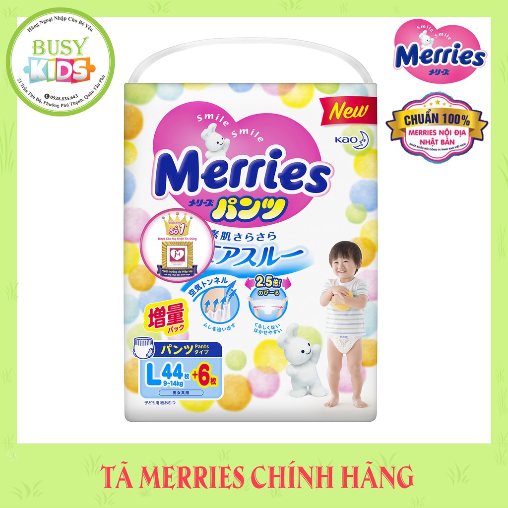 {Cộng Miếng} Tã Merries nội địa Nhật nhập khẩu chính hãng Kao VN- Đủ Size NB90,S82,M64,L54,XL44-M58/L44/XL38/XXL26