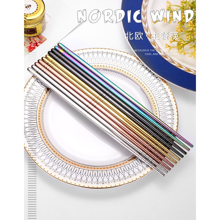 Đôi Đũa Inox 304 Chống Trượt Kiểu Dáng Sang Trọng
