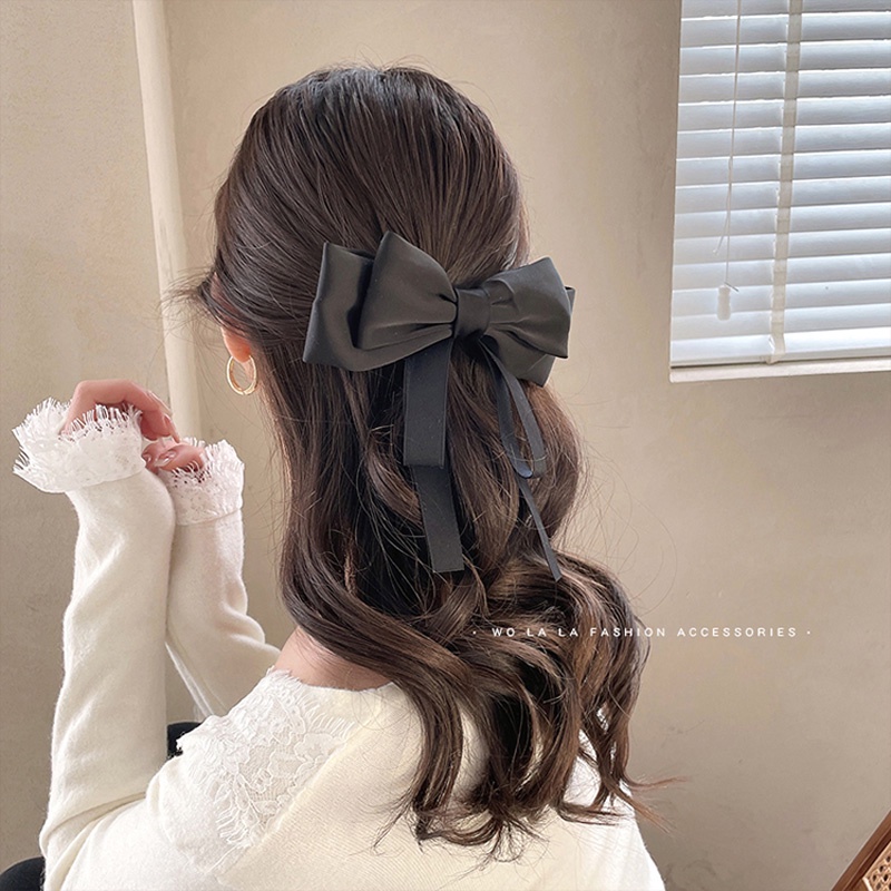 Kẹp Tóc Hình Nơ Lớn Bằng Ruy Băng Thời Trang Hàn Quốc Cho Nữ