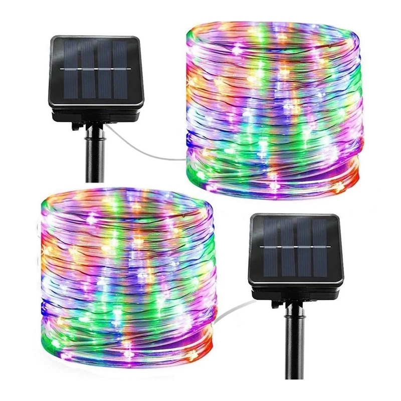 Dây đèn LED 100 bóng 12m 8 chế độ chống nước sử dụng năng lượng mặt trời