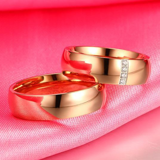 2Pcs Luxury elephant Ring Got Engaged Zircon Simplicity Rose Gold Plated Rings for Couple Jewelry Collection Accessories Friend Family Gifts Anniversary Party Birthday