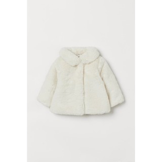 Áo khoác lông trắng bé gái, sz từ 9m-3y, mềm nhẹ ấm, HM US săn SALE