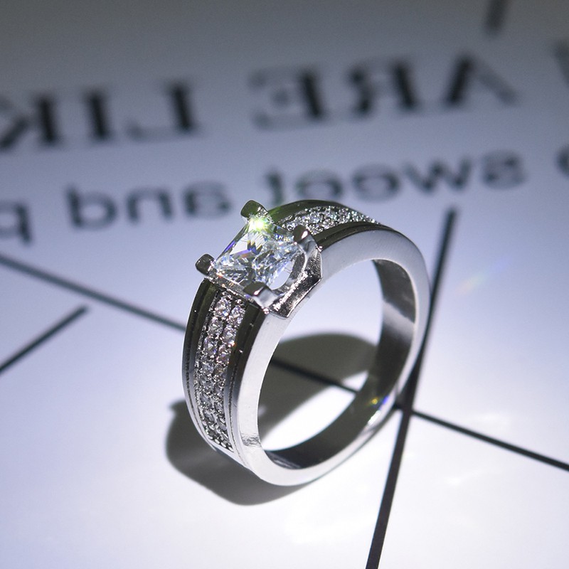 Aifei Jewellery Women Ring Mosaic Diamond 925 Sterling Silver R726