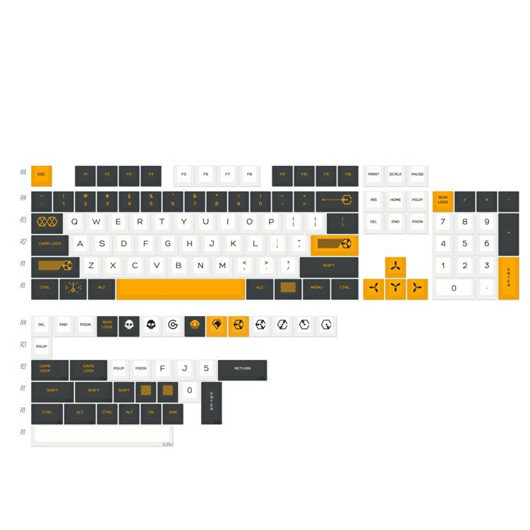 Set Keycap Cherry Virtual War (Alpha Trắng) | Nút bàn phím cơ | TKS