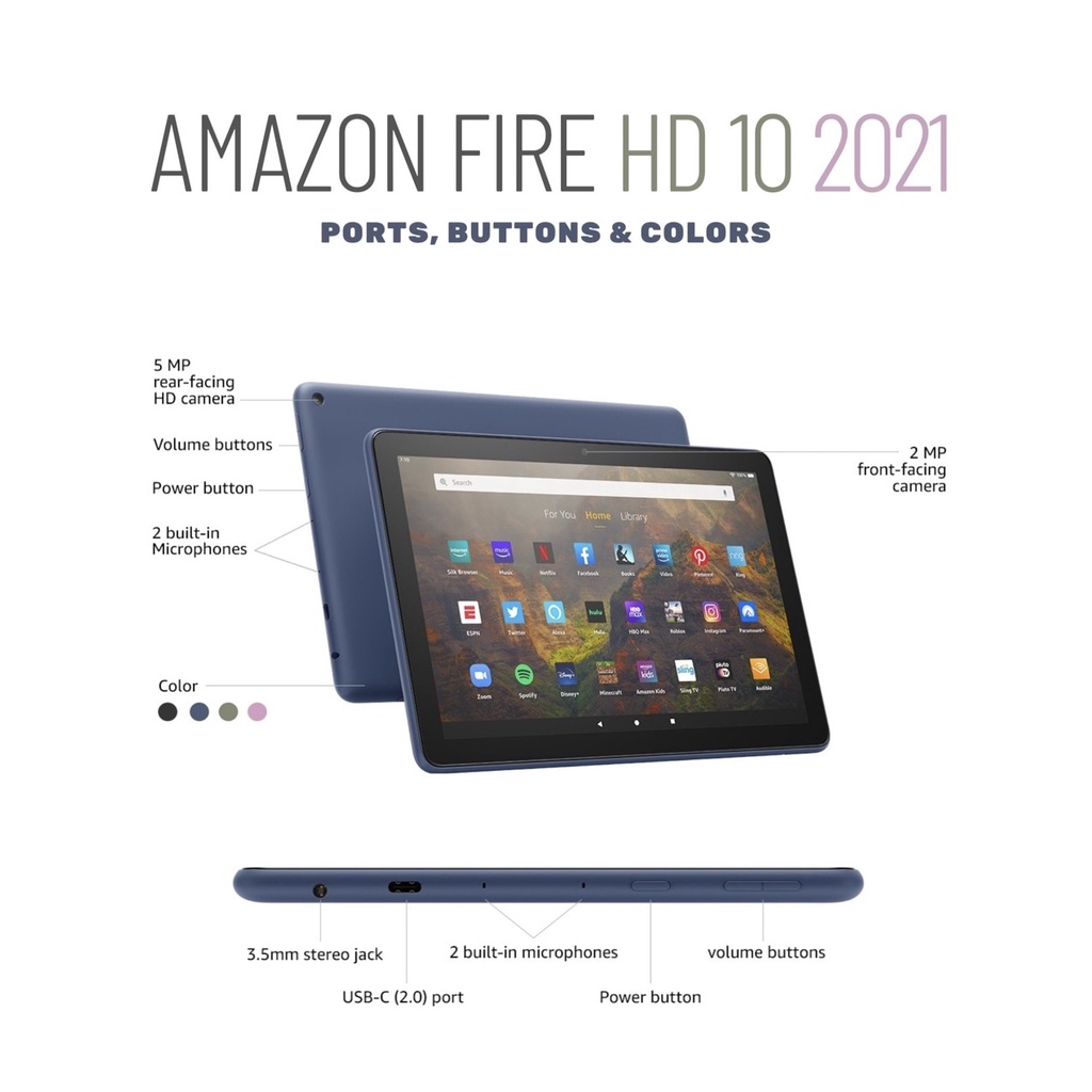 Máy tính bảng Kindle Fire HD 10 - 2021 3GB Ram/Cpu 8 Nhân/Full HD | Phiên Bản Nâng Cấp Mới Nhất 2021 | Mới Nguyên Seal | BigBuy360 - bigbuy360.vn