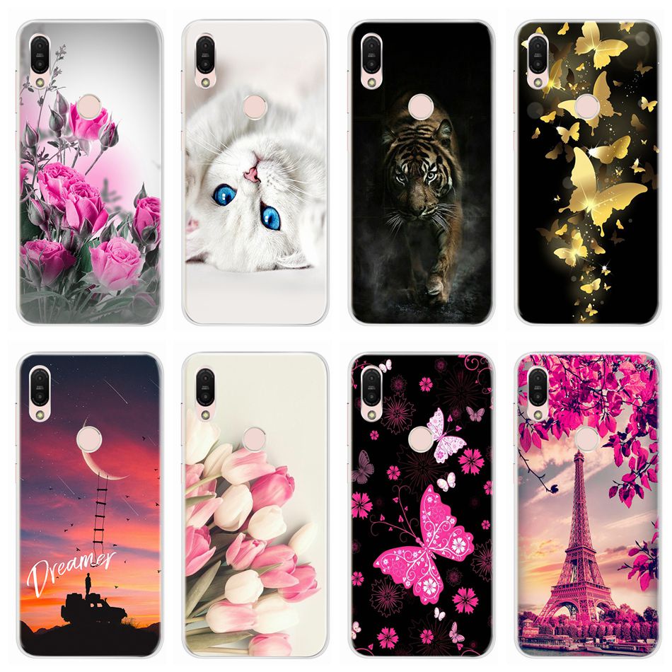 Ốp Điện Thoại Silicone TPU Mềm Trong Suốt In Hình Bướm Cho Asus Zenfone Max M1 ZB555KL Asus_X00PD / Max Pro M1 ZB602KL Asus_X00TD