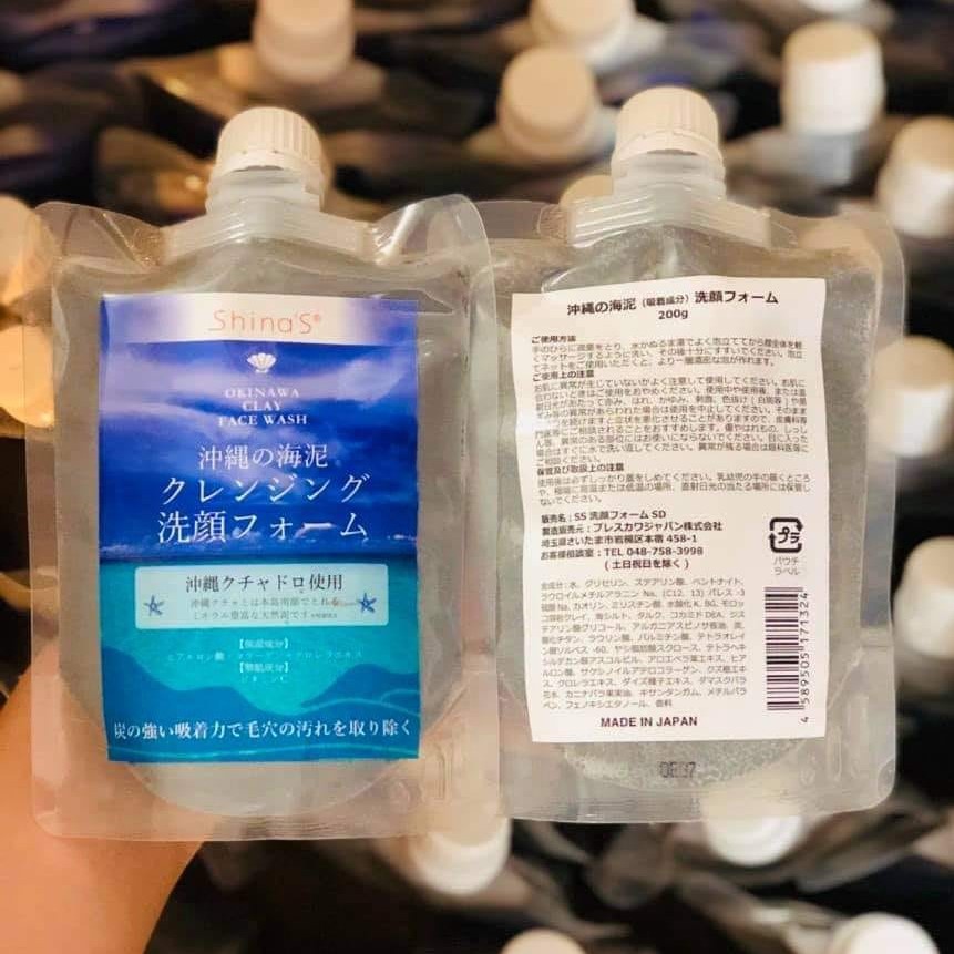 Sữa Rửa Mặt Tẩy Trang Bùn Khoáng Sạch Sâu, Se Khít Lỗ Chân Lông Shina Okinawa Nhật Bản - Tuýp 200g