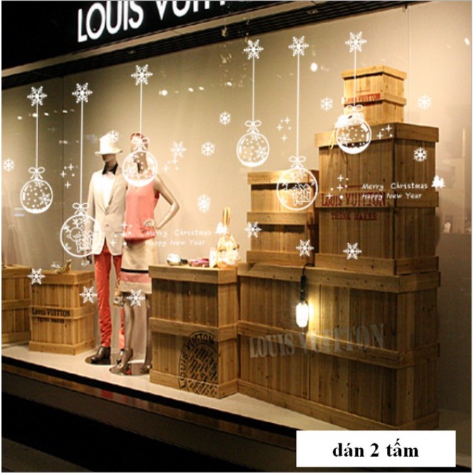 Decal Hít Tĩnh Điện 2 Mặt Trang Trí Noel - Noel trắng nhiều mẫu dễ thương | BigBuy360 - bigbuy360.vn