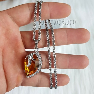 Dây chuyền nữ mặt đá cam hình chiếc lá.