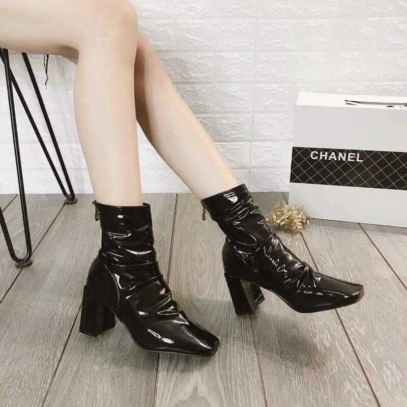 Giày boot ❤️ Freeship❤️ Giày bốt da nhăn bóng hàng full hộp quảng châu