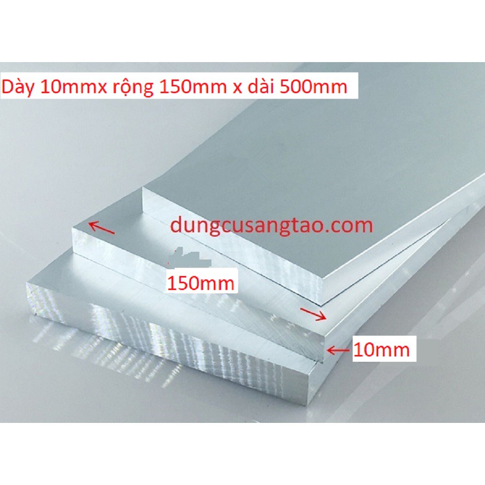 Nhôm tấm 6061 dày 10mm x Rộng150mmx Dài 500mm