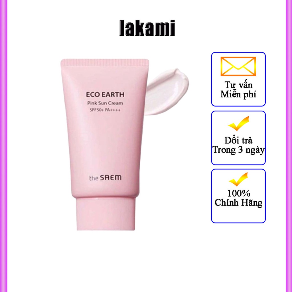 Kem Chống Nắng The Saem Eco Earth Power Pink Sun Cream SPF50+ MADE IN KOREA ( lakami )