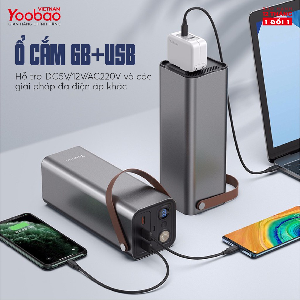 Trạm sạc dự phòng 46200mAh Yoobao EN1 Sạc nhanh PD3.0 &amp; QC3.0 220V - Hàng chính hãng - Bảo hành 12 tháng 1 đổi 1