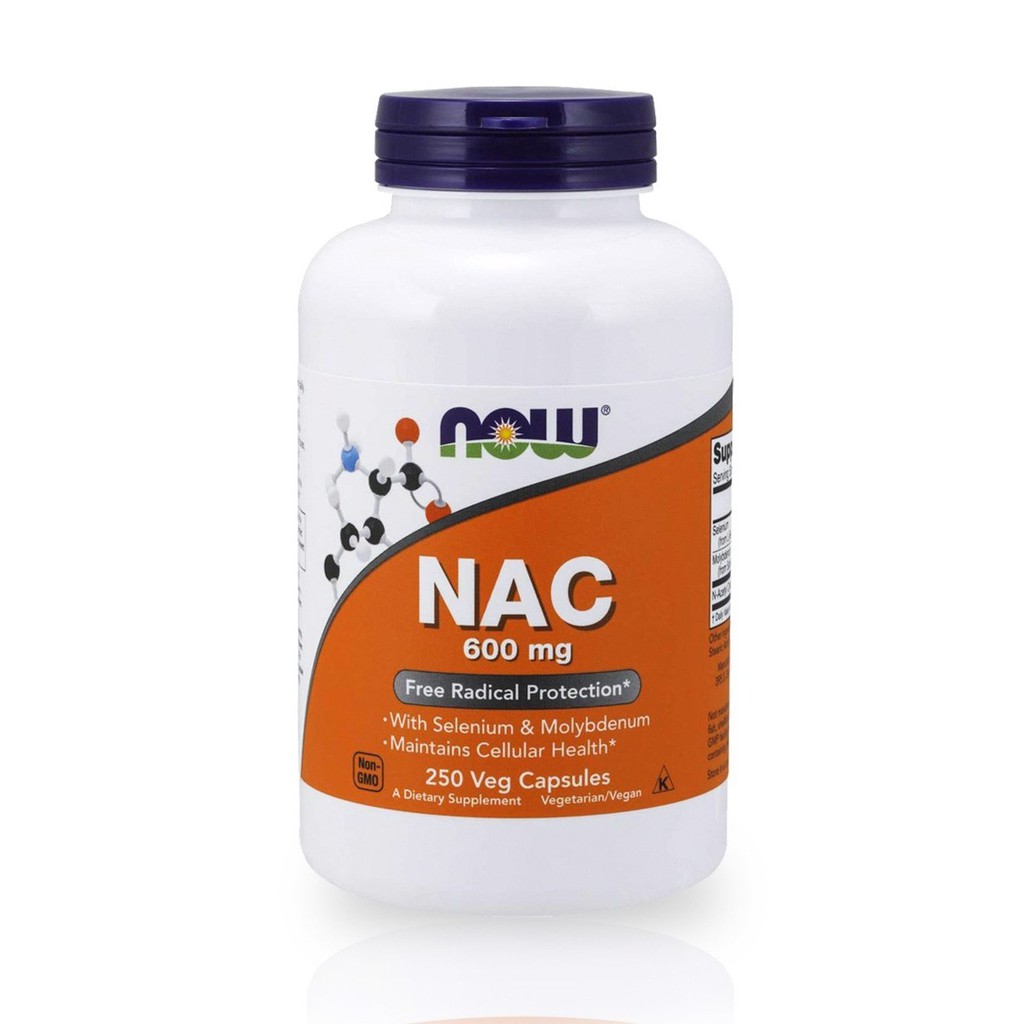 Thực Phẩm Giải Độc Và Bảo Vệ Gan NOW NAC 600mg, 250 Viên