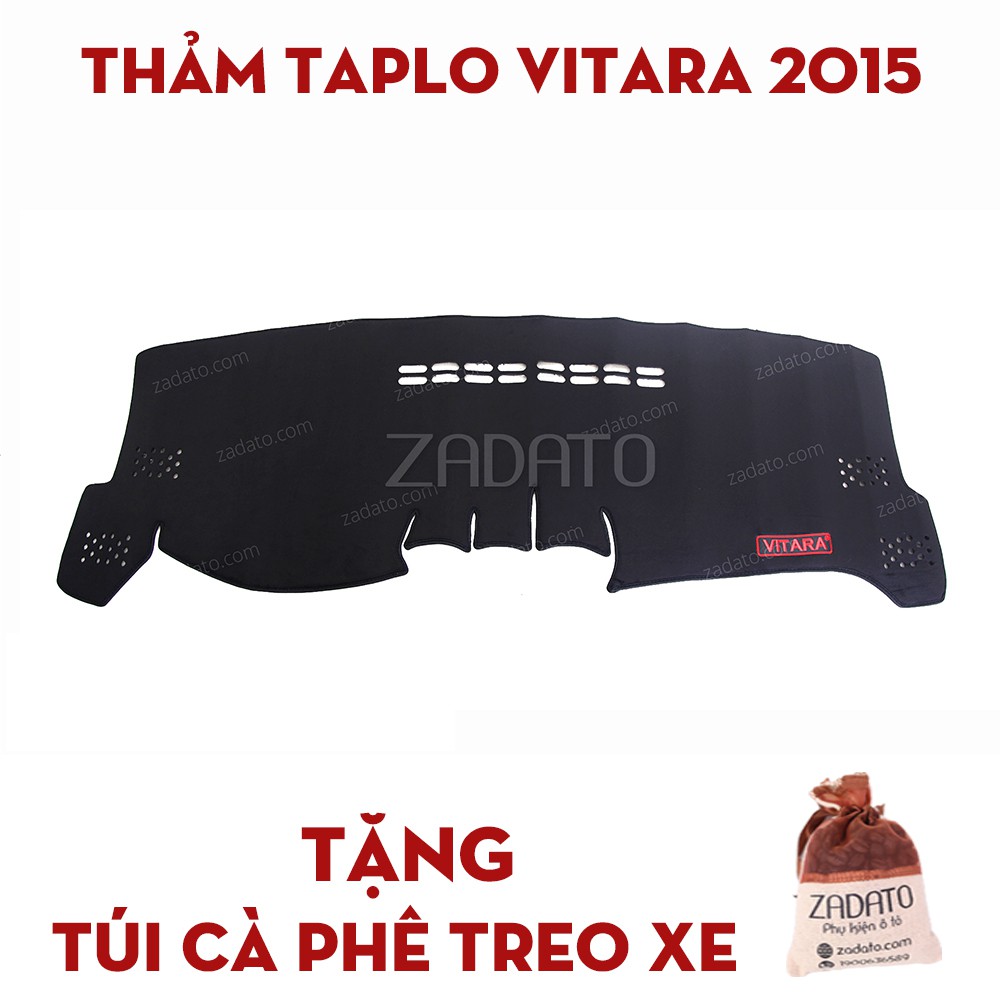 Thảm Taplo Suzuki Vitara - Thảm Chống Nóng Taplo Lông Cừu - TẶNG: Túi Cafe Treo Xe