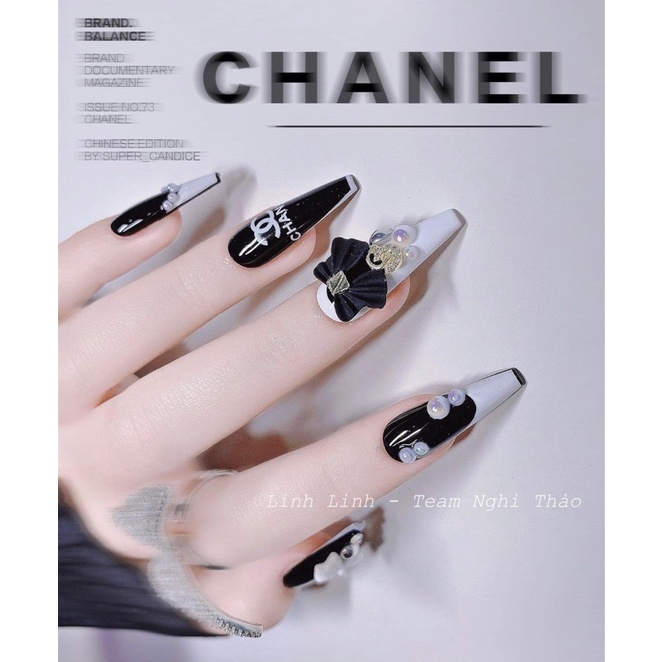 Charm nơ đen trắng lẻ 1 cái loại đẹp- phụ kiện nail