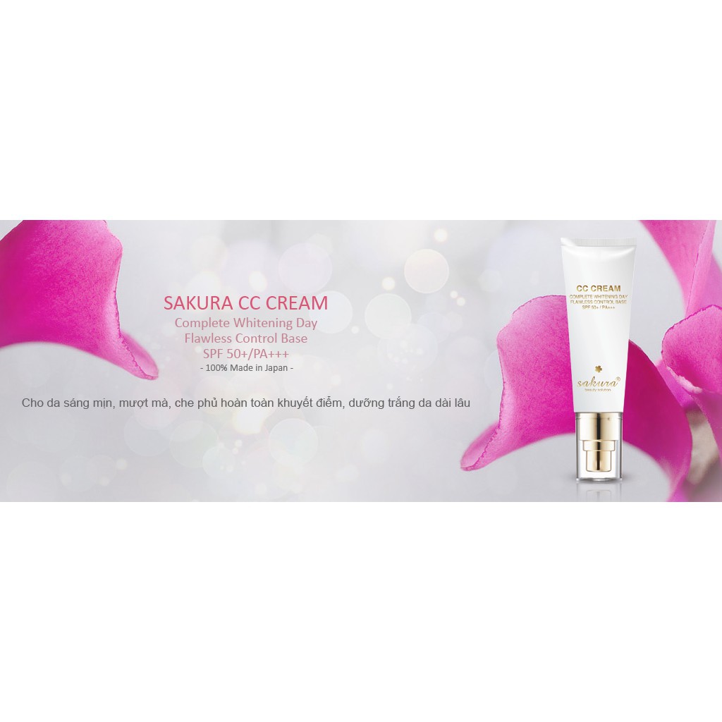 [FREESHIP]  ư Kem trang điểm Sakura CC Cream Flawless Control Base SPF50+ PA++++