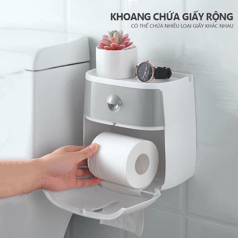 Hộp đựng giấy vệ sinh đa năng treo tường chống thấm nước, thương hiệu Ecoco