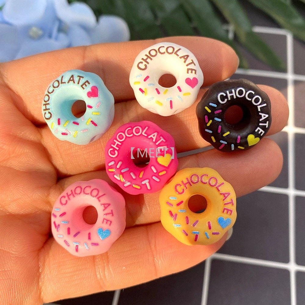 1 Gói Vật Liệu Resin Hình Bánh Donut Làm Trang Sức Thủ Công DIY