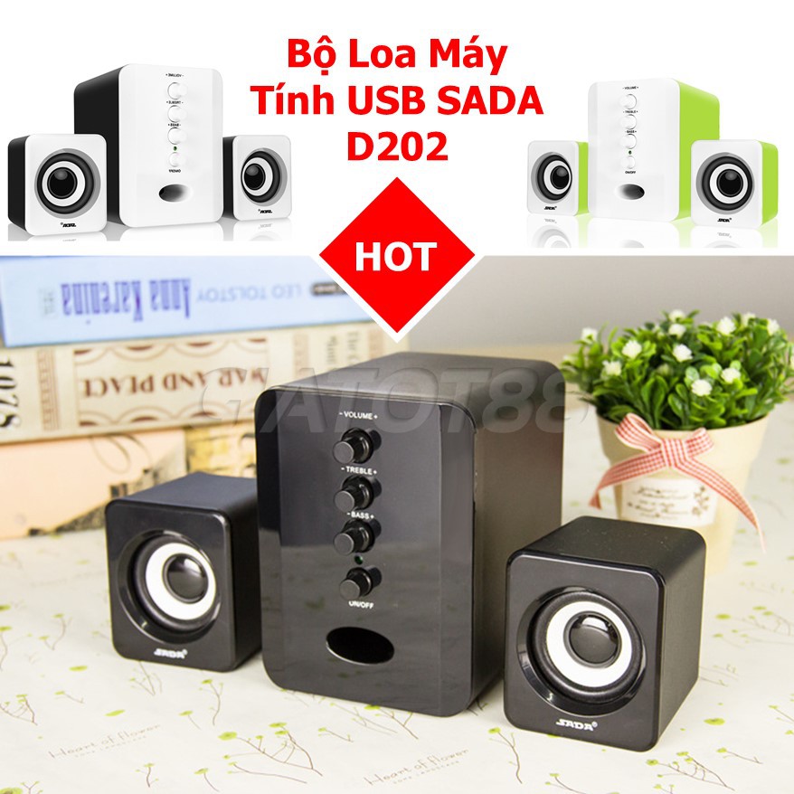 Loa Máy Tính SADA D202 Bộ 3 Loa Vi Tính USB Nghe Nhạc Siêu Hay Âm Thanh Super Bass - XSmart