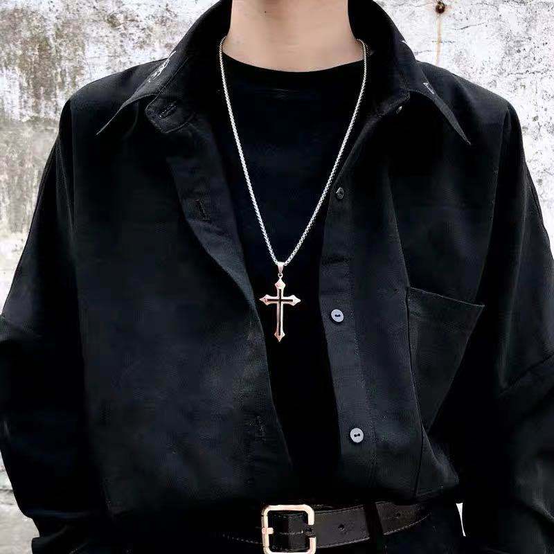 Vòng cổ hip hop nam nữ Vòng cổ nam Vòng cổ nữ Vòng cổ cá tính thời trang Ins personality Cross Necklace versatile pendant accessories for men and women Dây Chuyền Mặt Chữ Thập Cá Tính Phong Cách Harajuku Cho Nam Và Nữ DC08