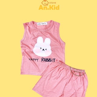 Bộ ba lỗ bé gái, bé trai minky mom vải thun lạnh hình con vật, bộ 3 lỗ cho bé mặc hè - an.kid