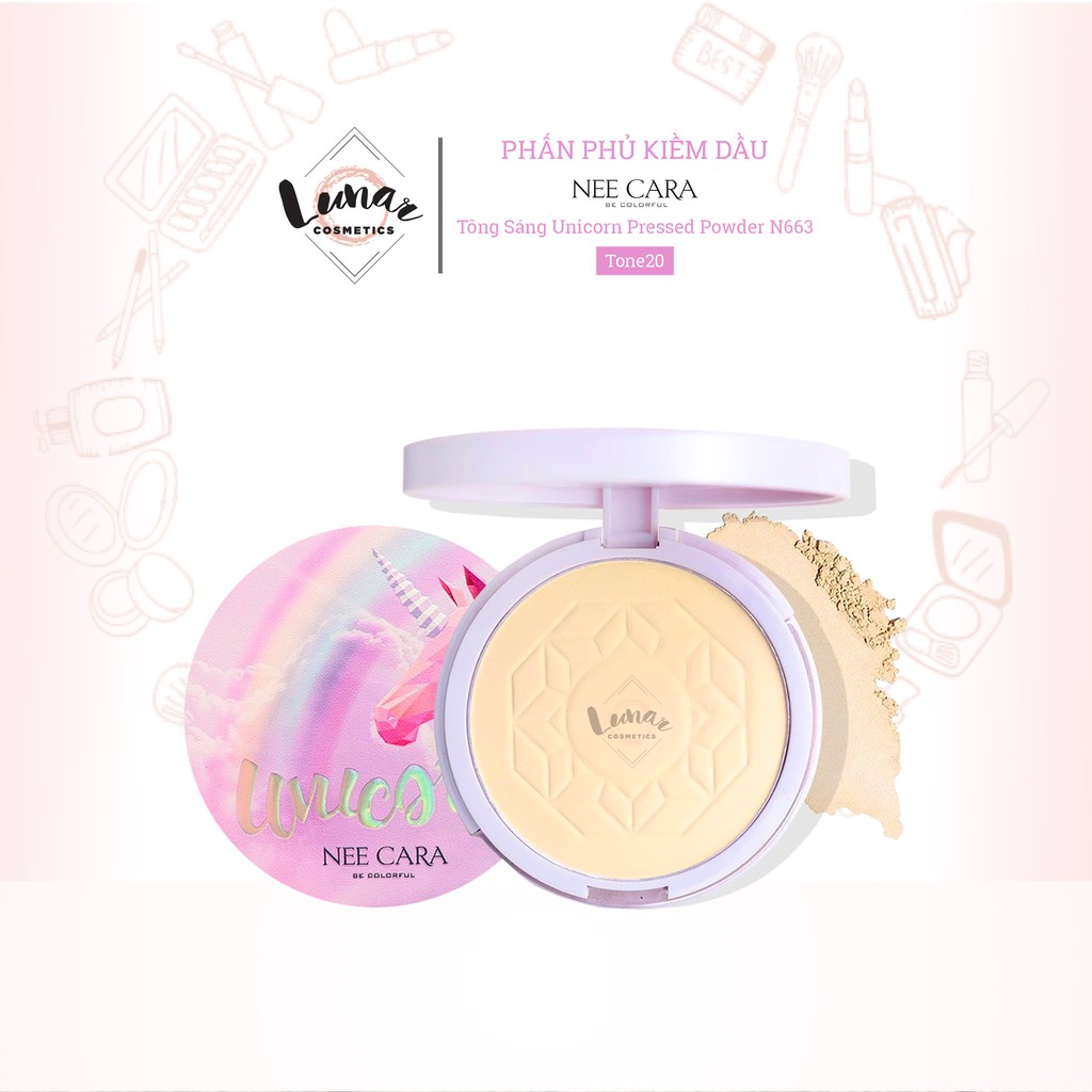 Phấn Phủ Kiềm Dầu Che Phủ Cao Nee Cara Tông Sáng Unicorn Pressed Powder N663 No.20