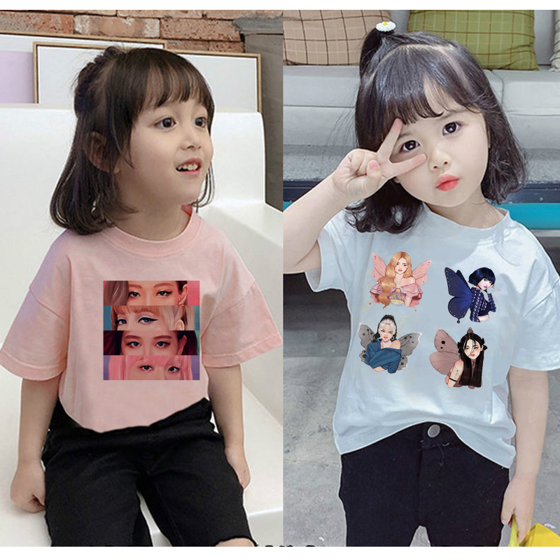 Áo Thun In Hình Nhóm Nhạc BLACKPINK Hàn Quốc BLACKPINK 2021 Thời Trang Cho Bé Gái