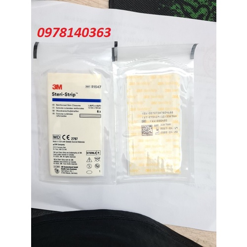 Miếng dán thay chỉ khẩu da 3M STERI-STRIP R1547 kích thước 12mmx100mm