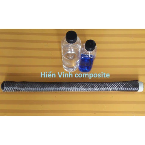 Combo vải carbon tổ ong (1m x 0,5 m) và epoxy Đài Loan (0,5 kg) + 1 thẻ nhựa vuốt keo cho người mới tập bọc vải cabon